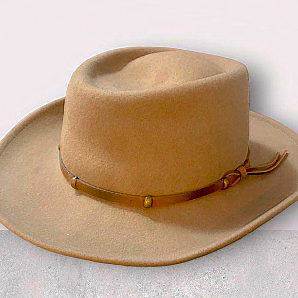 Lite Felt Jhats‎ Collection VTG Unisex Fedora Khaki Hat High End Luxury Hat EUC - Picture 13 of 14
